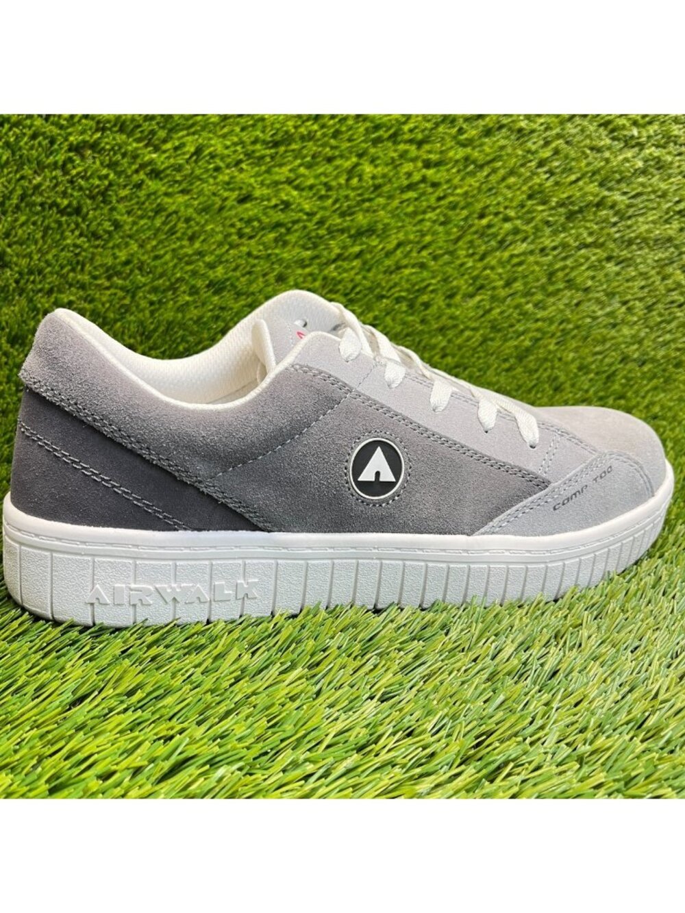 Airwalk Camino Mens Size 10.5EE Gray White Suede Composite Toe Safety Work Shoes